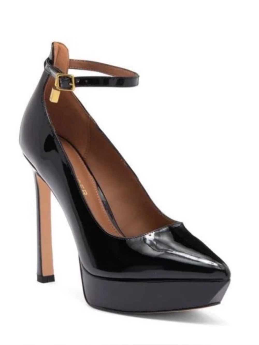 Kurt Geiger Black Patent Slingback Pointed Pumps